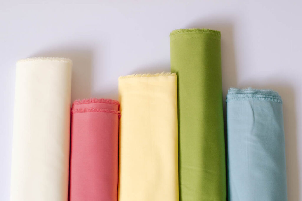 White, Pink, Yellow, Green, and Blue fabric roles of the most popular fabrics